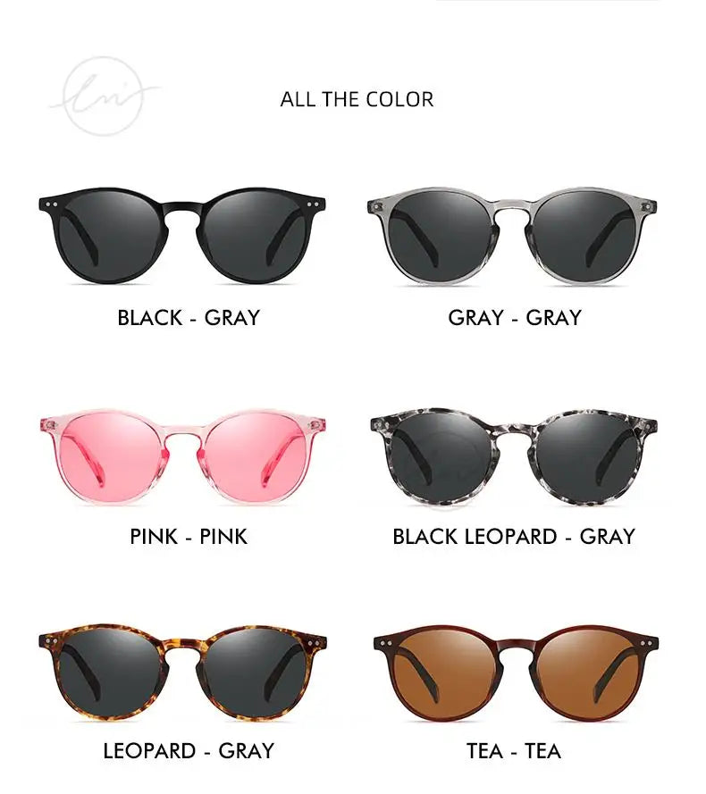 Retro Round Sunglasses Women Men Ultralight TR90 Polarized Unisex Driving Shades Vintage Sun Glasses UV400 Gafas De Sol