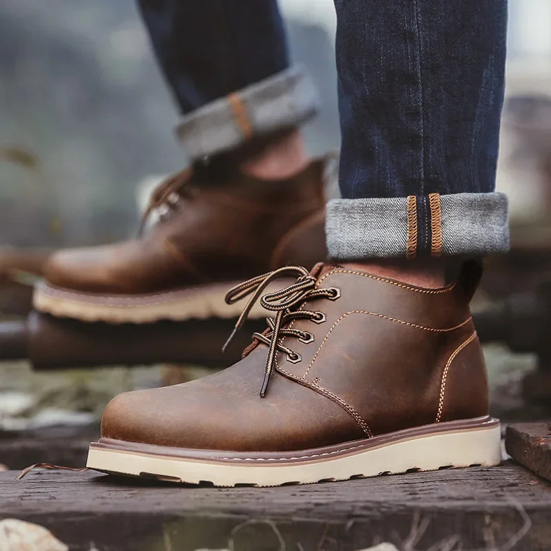 Men's Shoes Mid-top British Style Big Head Shoes