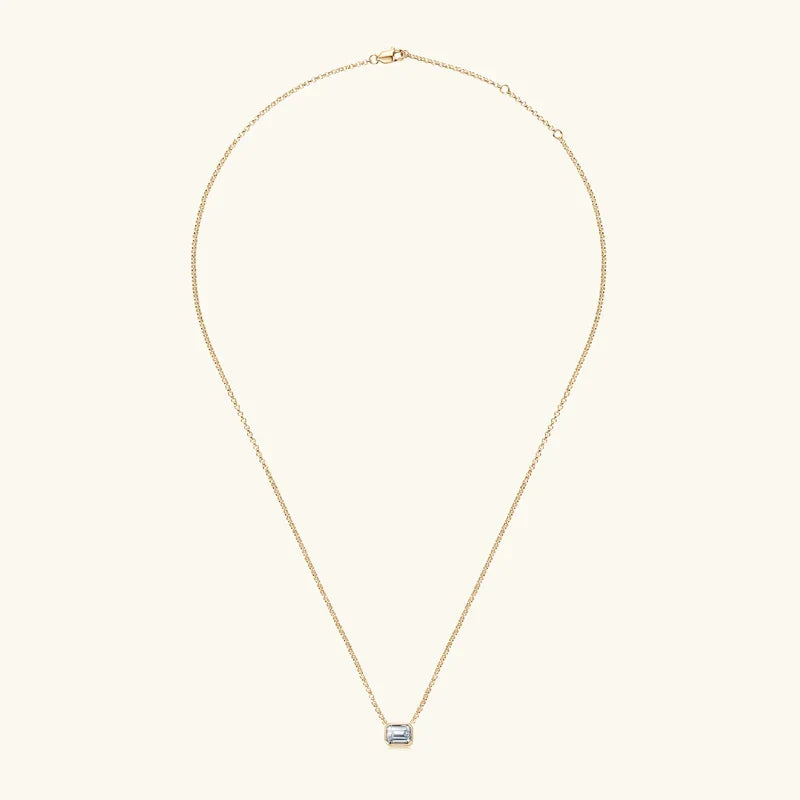 925 Sterling Silver Chains Emerald Cut Moissanite Diamond Pendant Necklace For Women cadena plata 925 original certificada