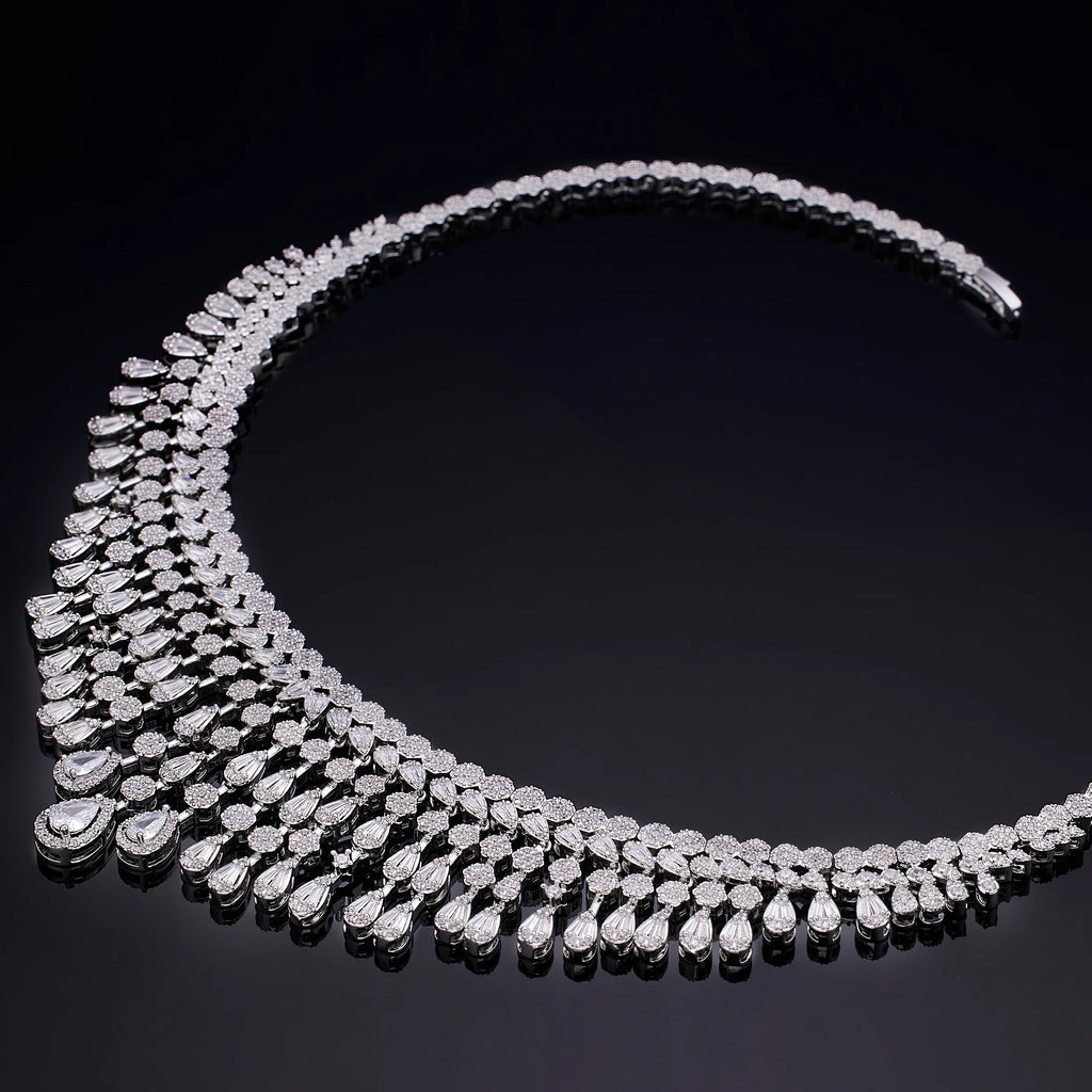 2023 New Dubai Nigeria Africa 4-piece Set Women's Cubic zirconia Jewelry Set Bridal Wedding Party Luxury CZ Crystal Jewelry Set