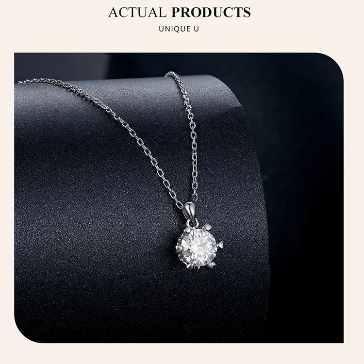 1 Carat Moissanite Pendant Necklace For Women High Quality 925 Sterling Silver Wedding Party Bridal Fine Jewelry 3 Colors
