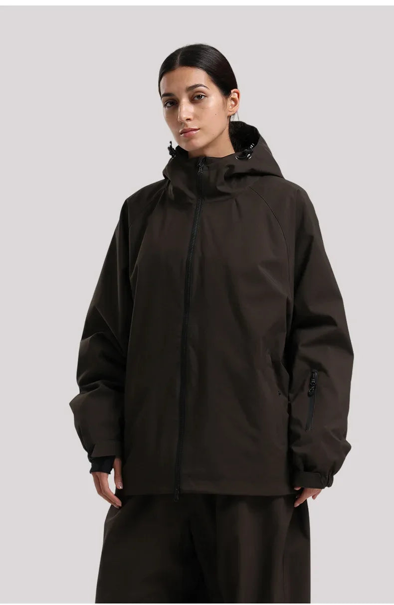 SNOW Winter Ski Jacket Men Waterproof Insulated Snow Tops Super Loose Snowboard Clothes Breathable Windproof Skiing Hoodies