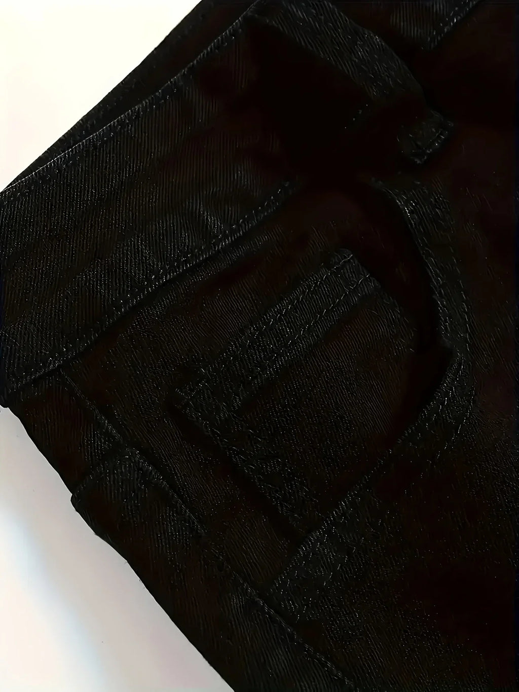 Men's Slim-Fit Black Jeans - Stretch Denim, Mid-Rise, Casual Skinny Pants for All Seasons