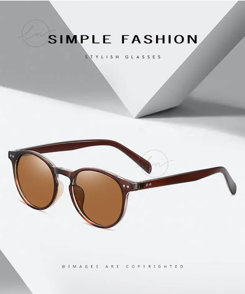 Retro Round Sunglasses Women Men Ultralight TR90 Polarized Unisex Driving Shades Vintage Sun Glasses UV400 Gafas De Sol