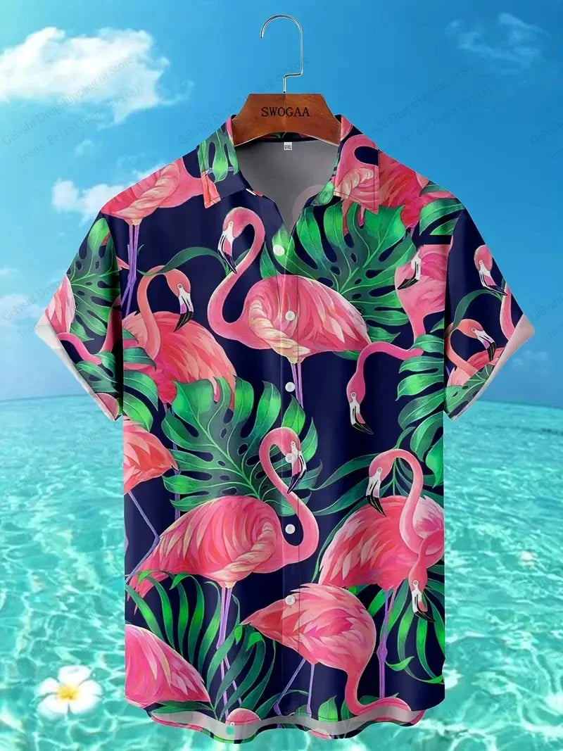 Men's Vocation Lapel Camisa Oversized Hawaiian Shirts