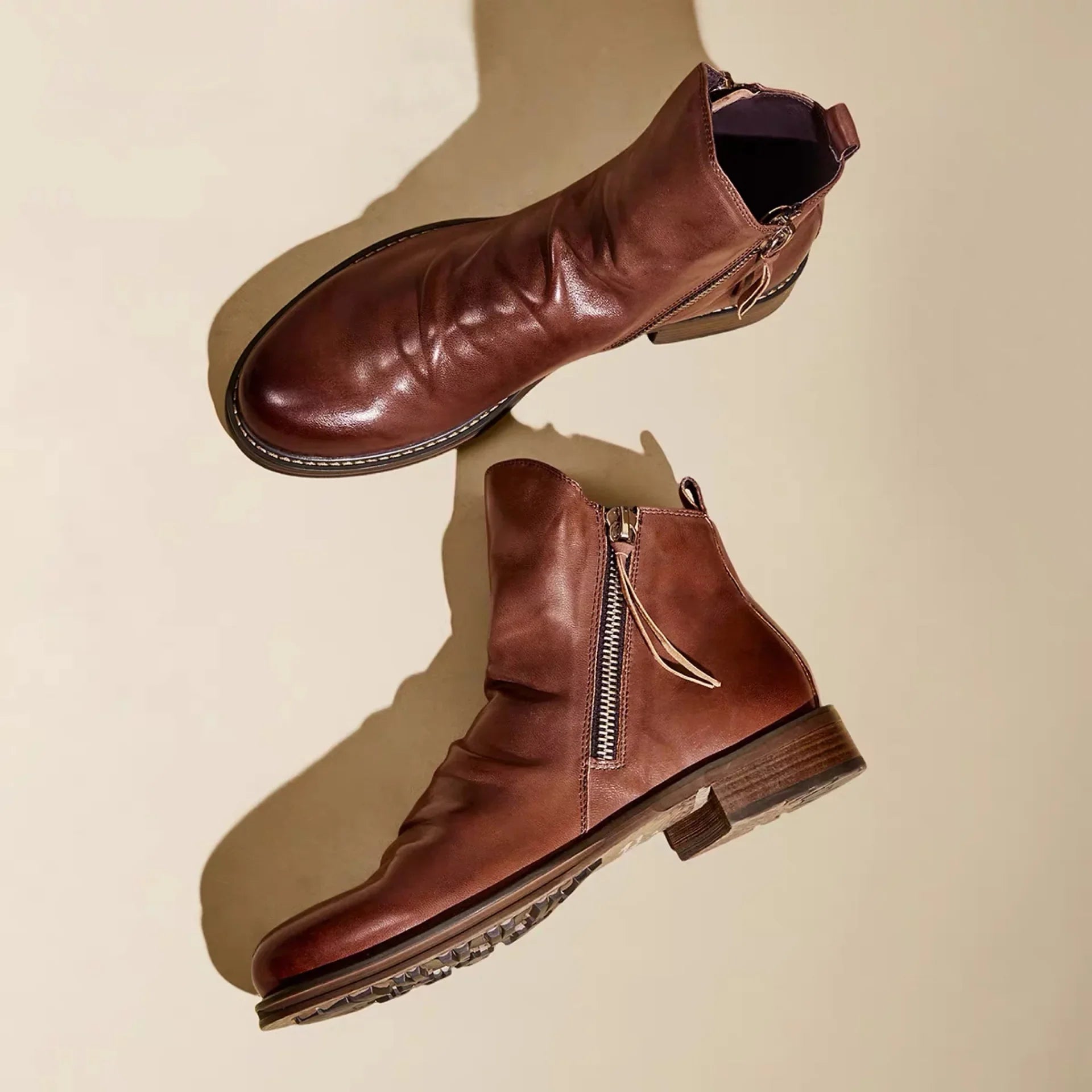 2022 Boots for Men Comfortable Retro Ankle Boots Non-Slip Leather Men's Shoes Cowboy Boots Mens Shoes Sneakers
