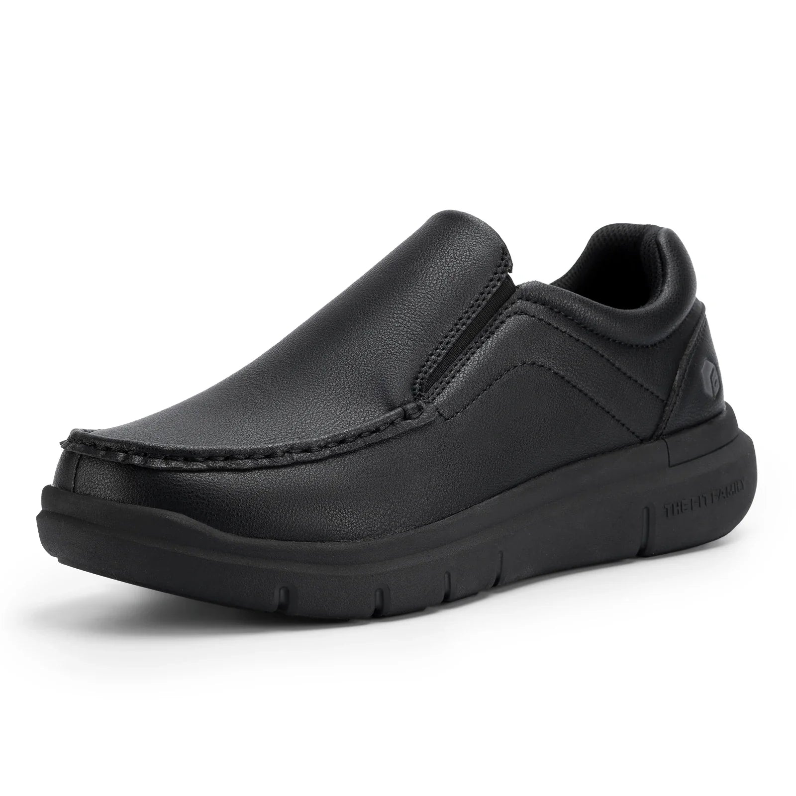 Men'S Loafers Slip-On Casual Shoes Leather Shoe Wide Width Lightweight For Swollen Feet With Arch Support Pain Relief
