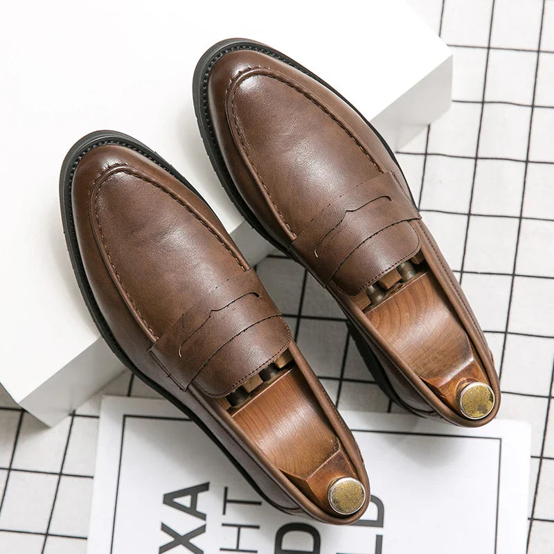 Men's Dress Shoes Formal Office Leather Brogues Shoes Male High Quality Casual Business Shoes Men Social Leather Loafers For Man