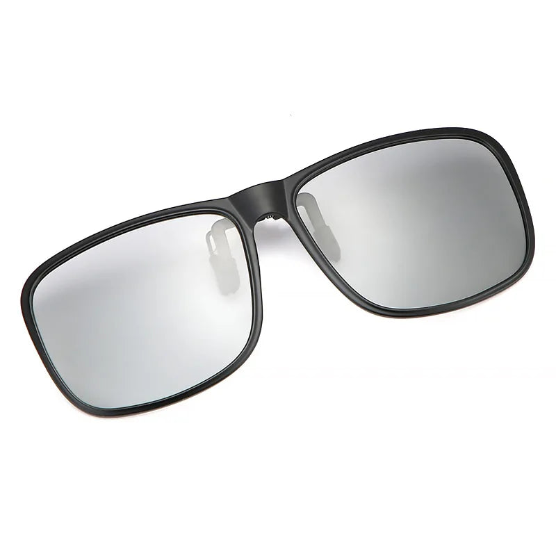 KLASSNUM Clip Polarized Sunglasses Square Men Clip On Glasses Flip-up Frames Sunglasses Covers Blue Night Vision Color Lens 2025