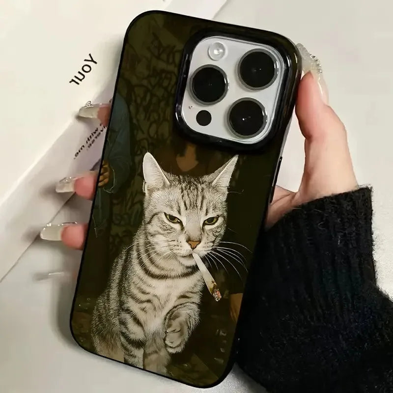Smoking Cats Black Phone Case For IPhone 17 17Air 16 15 14 Plus 13 12 11 17 Pro Max X XS XR 7 8 Plus Soft Back Cover Case