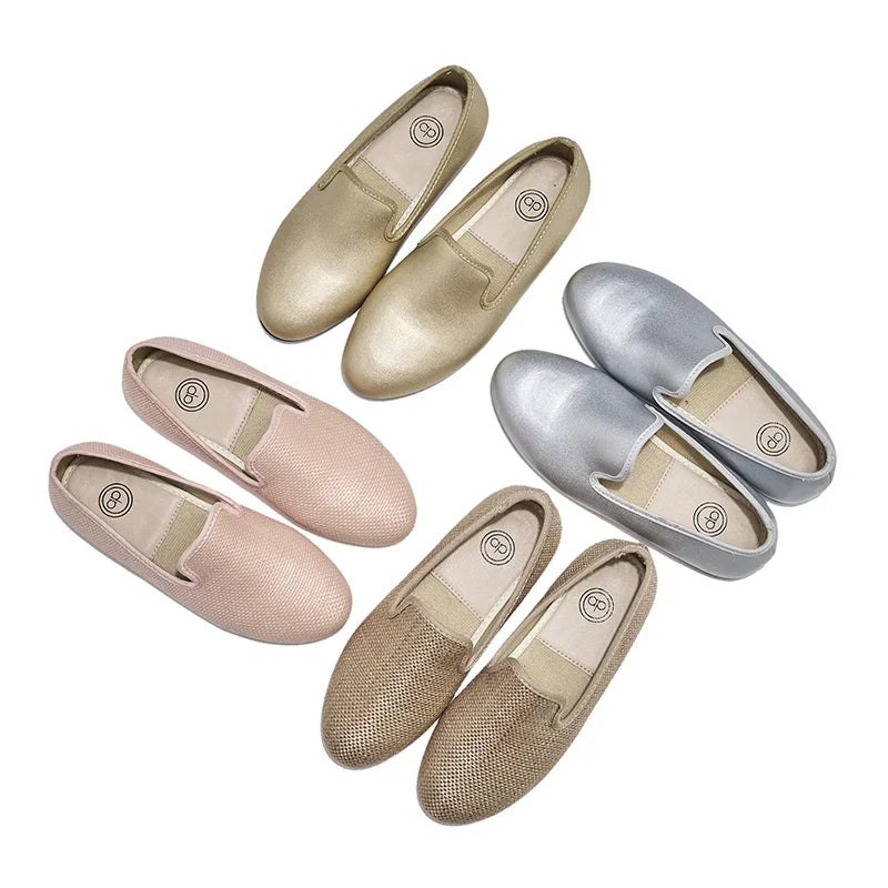 Previous Classic Slip On Dress Shoes Burlap Sliver Leather Classic New Design Boys Girls Casual Shoes For New Spring And Summer