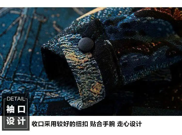 2025 spring Men's doodle Camouflage Men Jacket Loose Turn Down Collar Cargo Lapel Coat printing fashion jackets Outerwear male