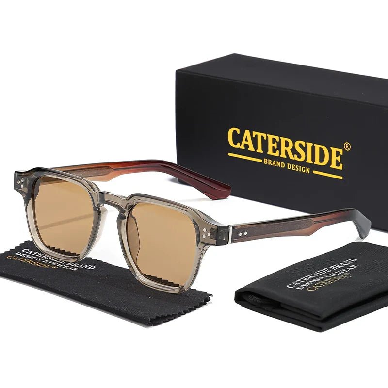 CATERSIDE Classic Square Sunglasses Men Core Insert Temple Luxury Brand Sun Glasses Women Travel Beach Party Festival Gifts
