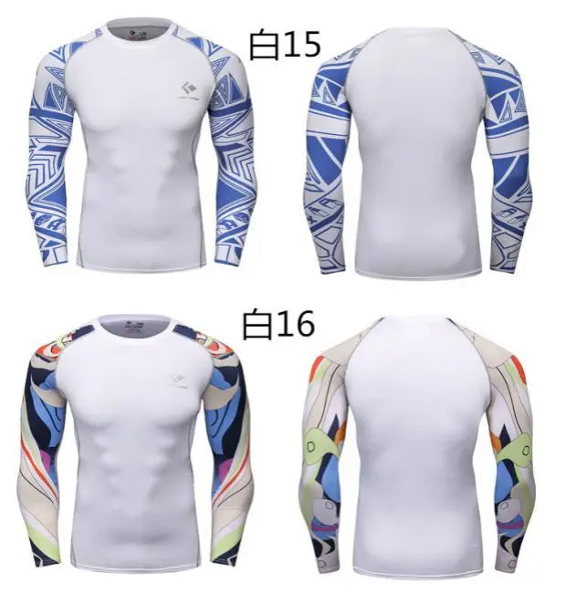Clothes Full Sleeve White Rashguards For Swimwear Anti -uv Sunscreen T Shirt Boxing Trainning Wear Bjj Jiu Jitsu Rash Guard