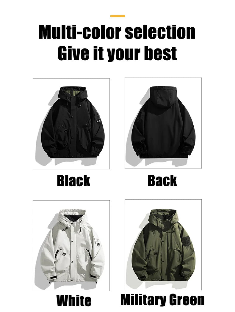Men Women Waterproof Hiking Jacket Windproof Camping Windbreakers Oilproof Fishing Trekking Jacket Autumn Spring Sport Rain Coat