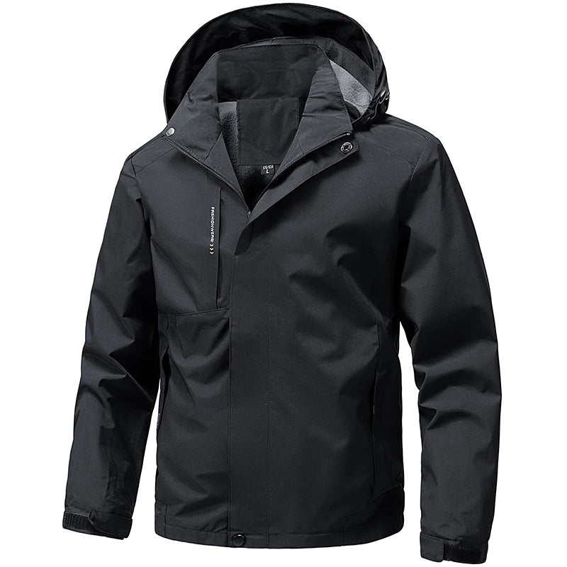 Waterproof Windbreaker Men Jacket Autumn Spring Outdoor Softshell Hooded Coat Sports Hiking Camping Coats Lightweight Jackets
