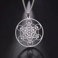 Archangel Metatron Pendant Necklace Stainless Steel Sacred Geometry Hexagram Jewelry Accessories