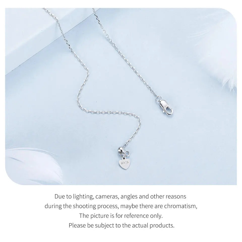 925 Sterling Silver White Gold Plated Sun and Moon Necklace Energy Pendant Neck Chain for Women Party Fine Jewelry Gift