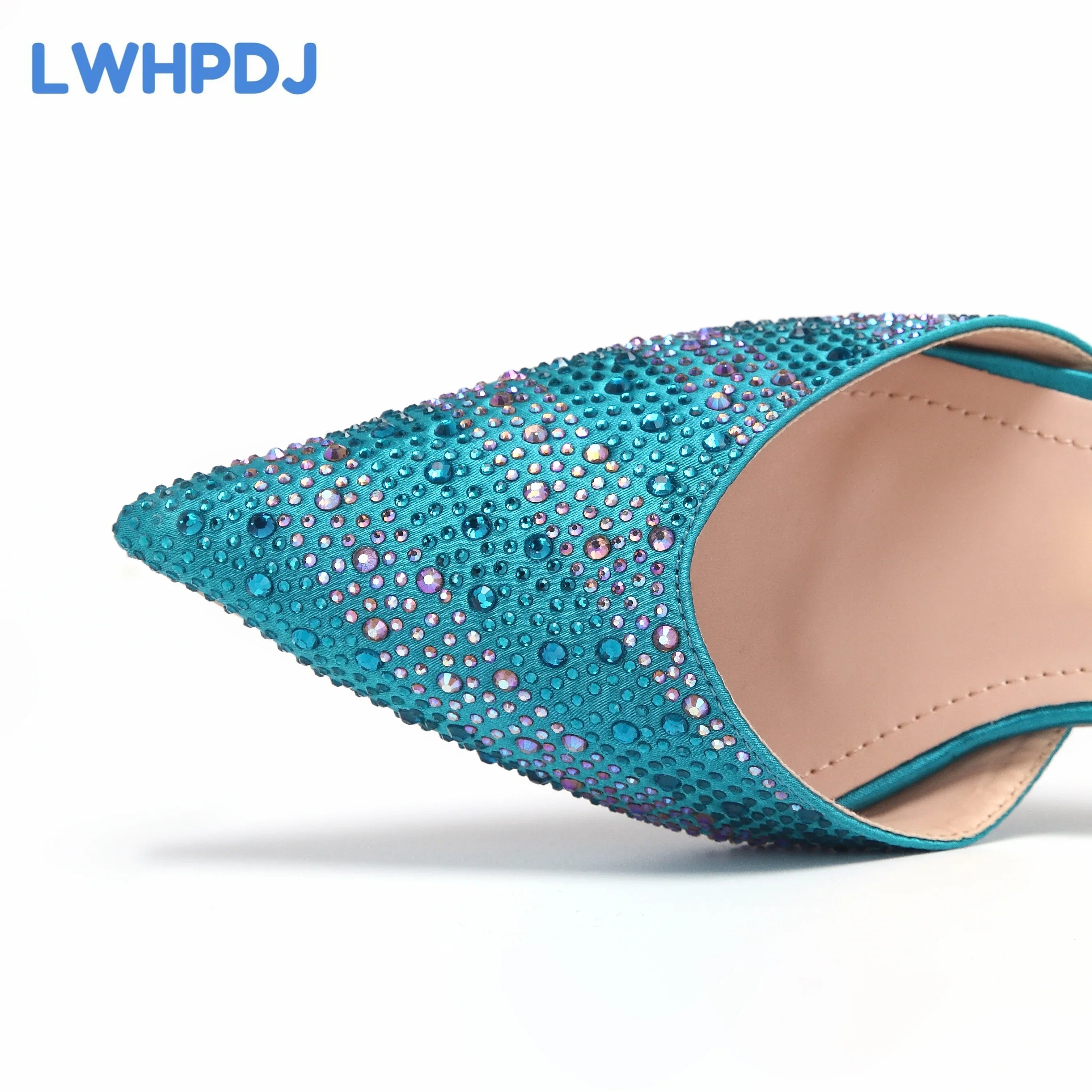 Italian Design African Women's High Heels Teal Color Toe Sandals