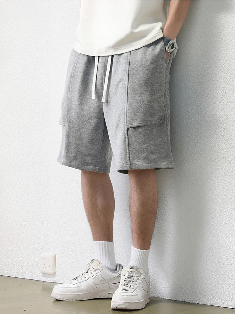 Summer Men's Knit Casual Shorts Cotton-Blend Cool Comfort Sport Shorts Relaxed-Fit Gym Shorts Asian Size M-4XL