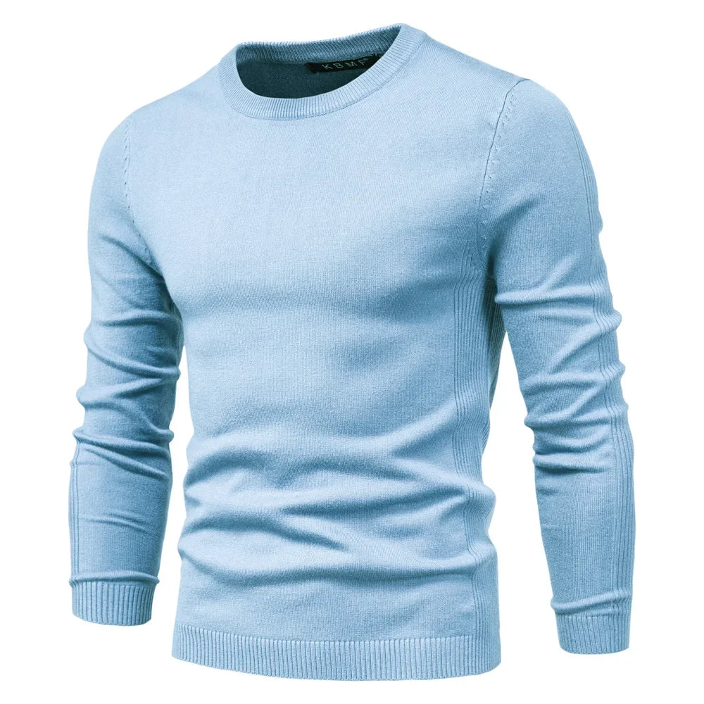 2021 New Winter Thickness Pullover Men O-neck Solid Color Long Sleeve Warm Slim Sweaters Men Men's Sweater Pull Male Clothing