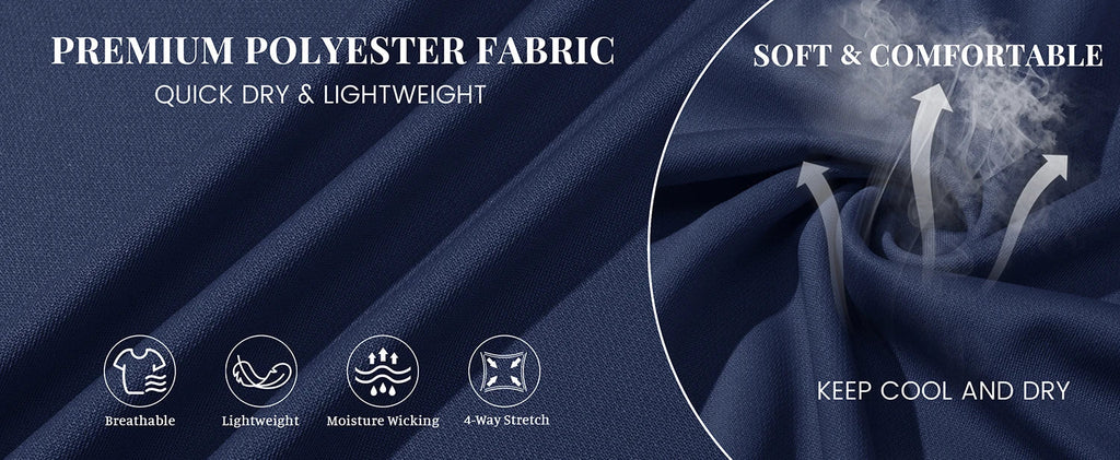 Men Sports Polo Shirts Quick Dry Golf T-shirts Breathable Work Shirts Casual Office Shirts Lightweight Top Long Sleeve