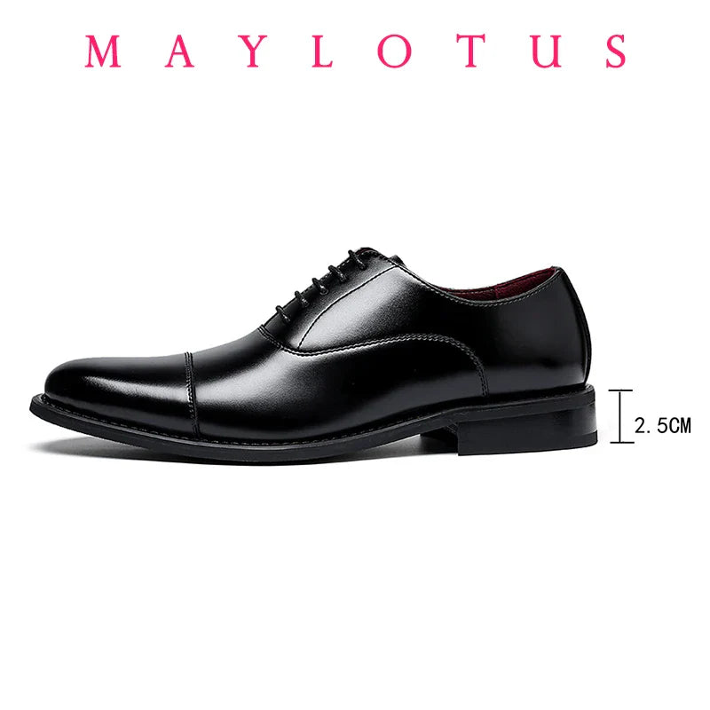 High Quality Height Increase Oxford Dress Shoes Men Genuine Cow Leather Suit Shoes Lift Brogues Wedding Formal Elevator Shoes