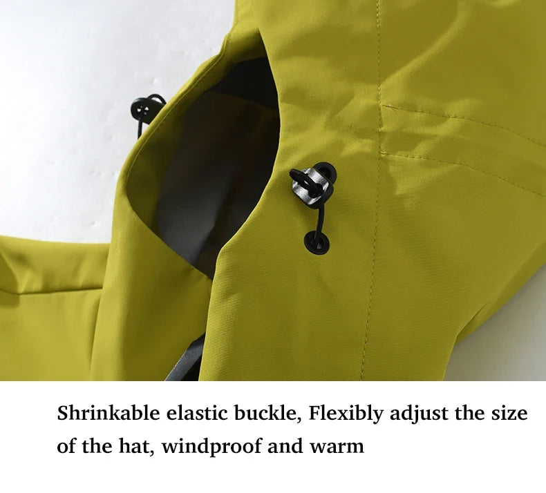 Unisex Waterproof Windbreaker Jacket - Single-Layer Raincoat for Hiking, Camping - Certified Moderate Rain Protection