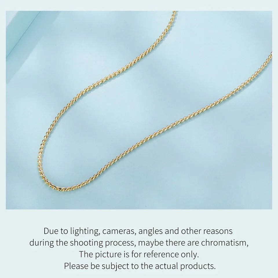 Silver Gold Plated Stackable Basic Cuban Chain Copper Flat Snake Link Chain with Clasp Adjustable for Men Women DIY Beads