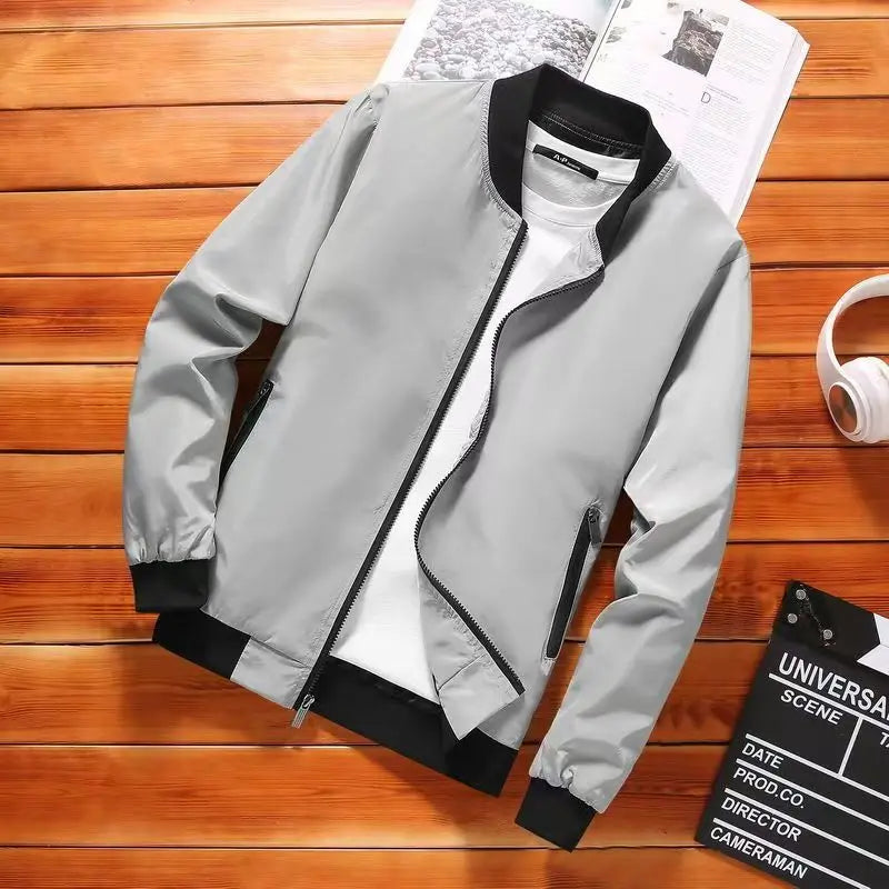 2024 Spring Summer Bomber Jacket Men Black Casual Slim Fit Baseball Mens Jackets New Autumn Fashion High Quality Jackets for Men