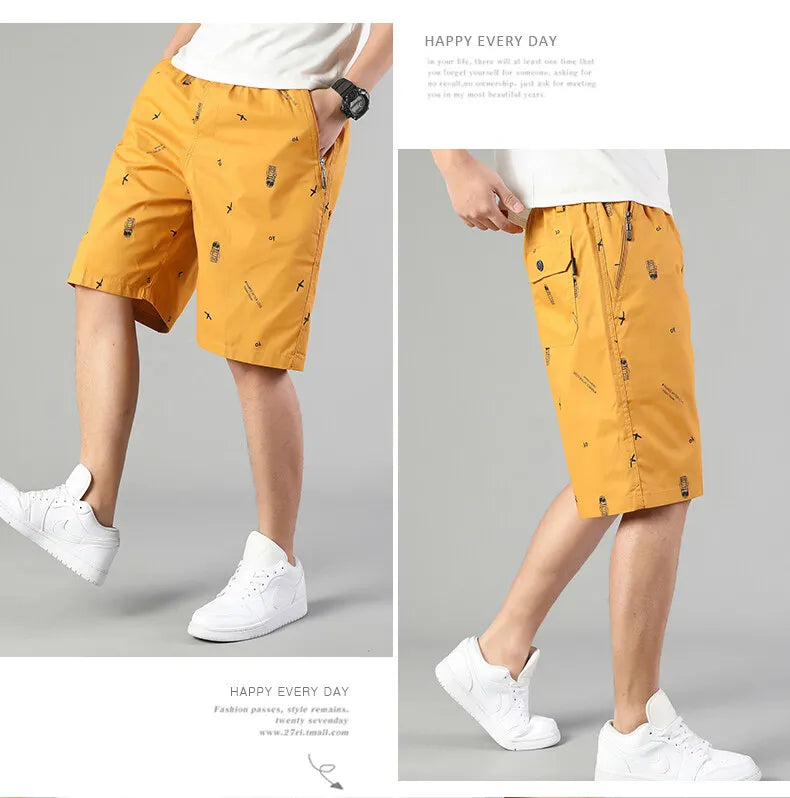 Men Light Weight Beach Shorts Summer Casual Sweat Shorts Baggy Sports Wide Leg Print Gym Running Shorts