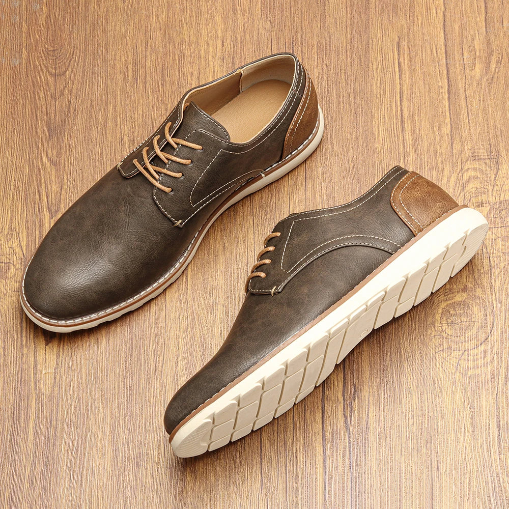 Man Casual Shoes 2026 Brand Comfortable Fashion Leather Shoes Men
