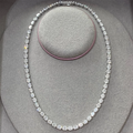East West Set Oval Cut Moissanite  Tennis Necklace with Certificate S925 Silver 0.3/0.5carat Diamond Riviera Choker for Women