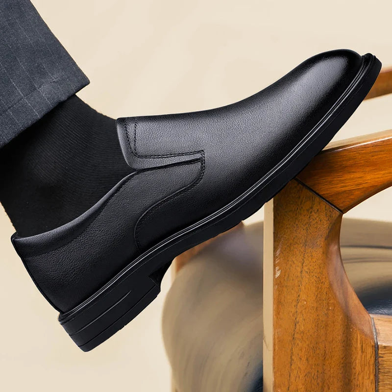 Classic Men's Genuine Leather Loafers Slip-On Flats Business Formal Dress Shoes for Wedding Party Casual Shoes Driving Footwear