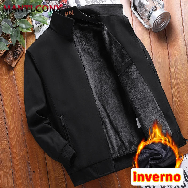 Luxury Men's Winter Coats Business Casual Thicken Inner Men's Winter Jacket Fleece Inner Parkas Man Thermal Warm Outerwear L-3XL