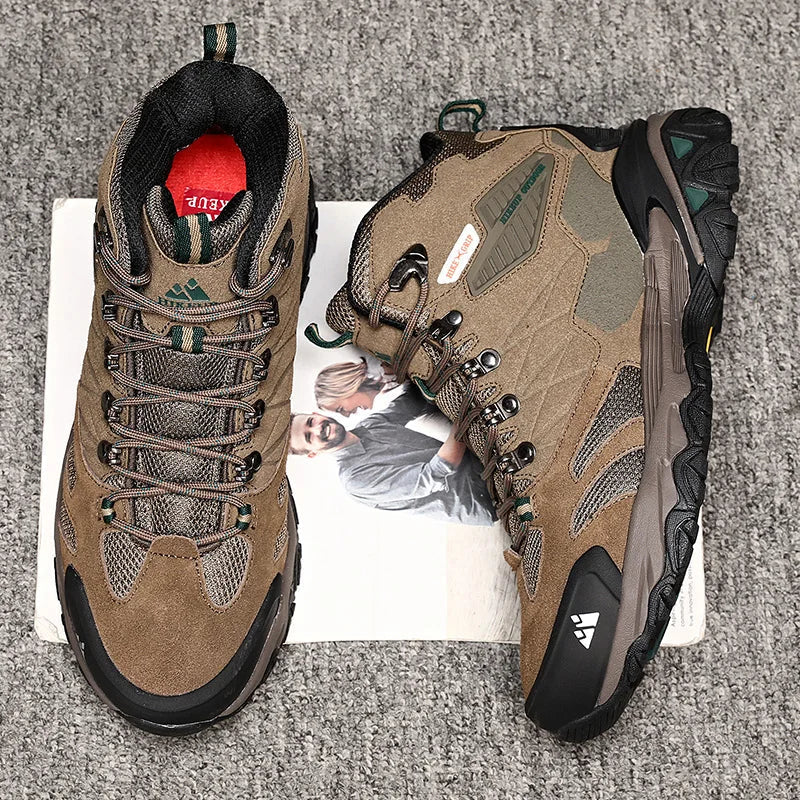 Winter Boot Men Outdoor Hiking Boots Suede High Top Trekking Men Shoes Rainproof Tactical Combat Military Boots