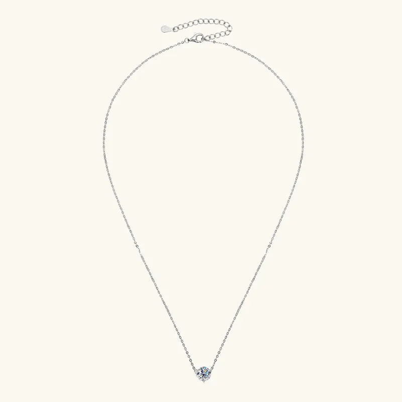 1CT 1.5CT 2CT Moissanite Pendant Necklace s925 Sterling Silver Certified Solitaire Drop Necklaces For Women Jewelry Gift