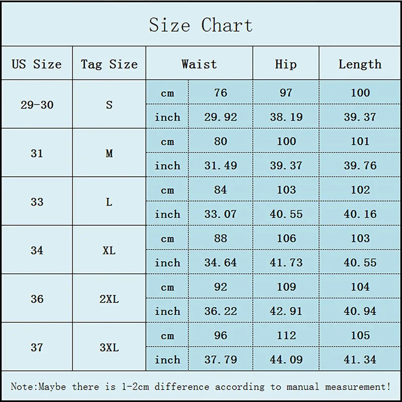 Jeans Men Black Cargo Pants Multi Pockets Blue Slim Fit Streetwear