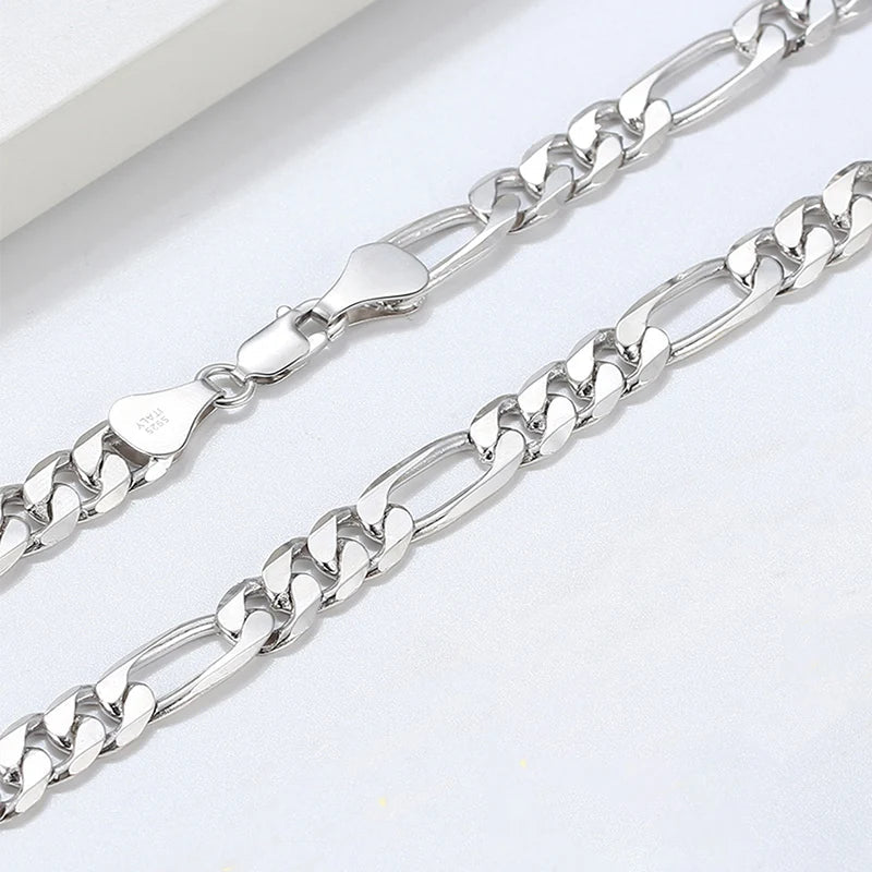 Italian 925 Sterling Silver 2.6mm 3.7mm 5.0mm Flat Mariner Chain Necklace for Women Men Fashion Silver Jewelry SC78