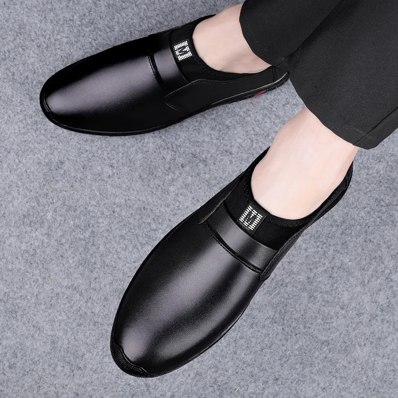 Upscale Genuine Leather Men Loafers Brown Black Cow Leather Penny Loafers Adult Office Career Mens Shoes Sneakers Driving Shoes