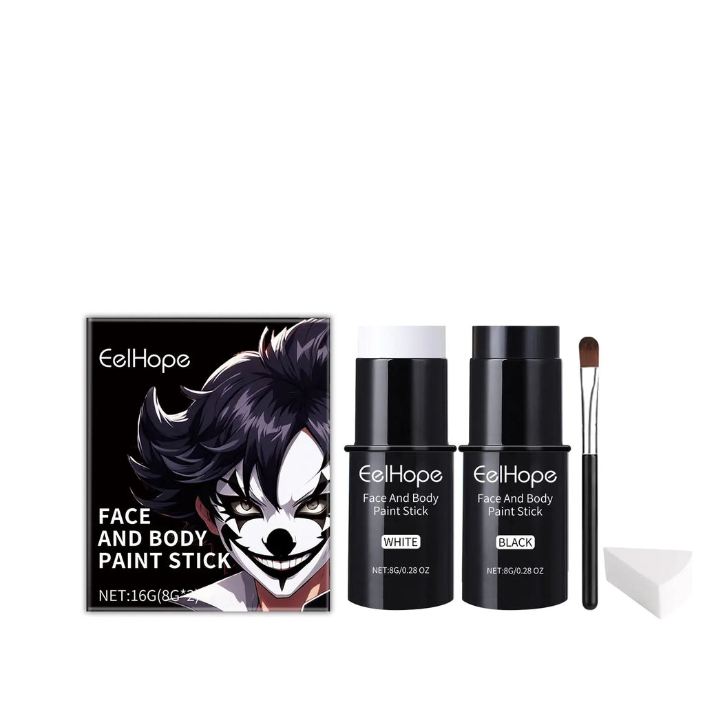 Halloween Face Paint Sticks Kit Vibrant Costume Makeup Set for Kids Adults Washable Cream-Based Face Paint for Body Art