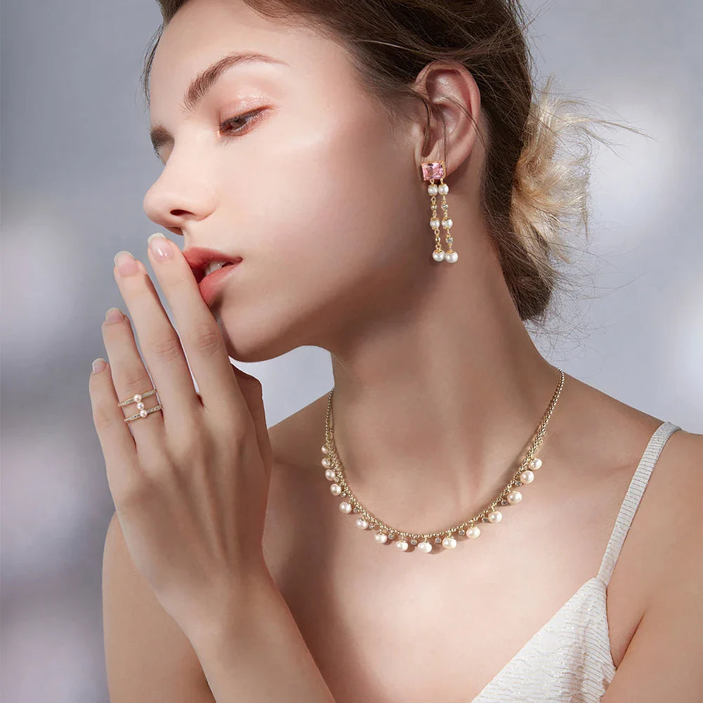 Unique 925 Sterling Silver Ball Bead Necklace with Natural Pearls Vintage Choker Neck Chain for Women Jewelry GPN37
