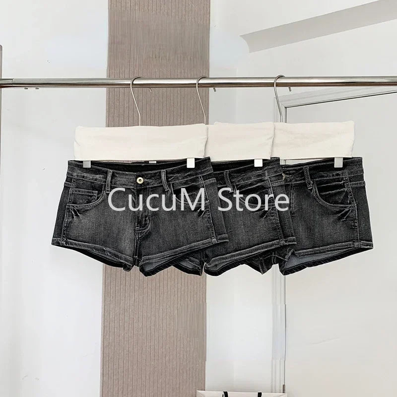 Harajuku Women's Jeans Shorts Y2K Grunge Vintage Streetwear Beach Jorts Clothes 2000s Denim Hot Pants Japanese 2025 Summer