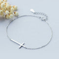 Real 100% 925 Sterling Silver Claissc Simple Cross Chain Link Women Bracelet Sterling Silver Jewelry Valentine Day Gift
