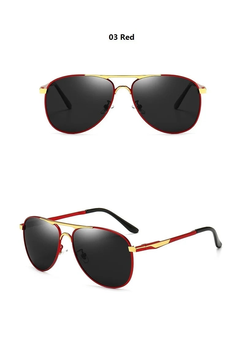 Luxury Pilot Polarized Sunglasses Men Women Driving Fishing Retro Sun Glasses Brand Designer Male Metal Sunglasses For Man UV400