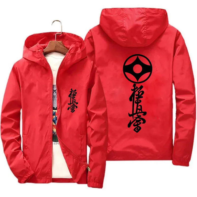 Streetwear Kyokushin Karate Thin Parent-Child Boys Girls Jacket Motorcycle Windbreaker Men's Zipper Bomber Coat Plus Size