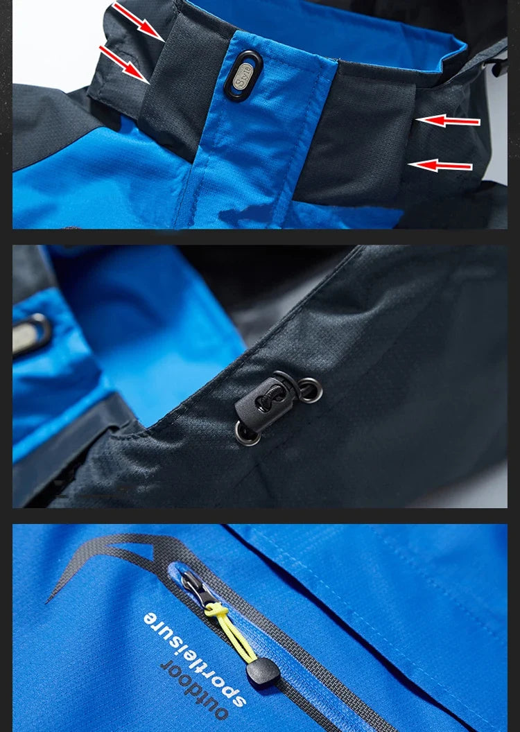 Men Autumn Jacket Outdoor Sports Hiking Coats Camping Hooded Windproof Water Resistant Rain Fishing Traveling Cloethes