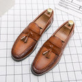 Brown Tassel Leather Shoes for Man Plus Size 38-48 Comfortable Retro Men's Loafers Elegant Casual Business Shoes Man Dress Shoes