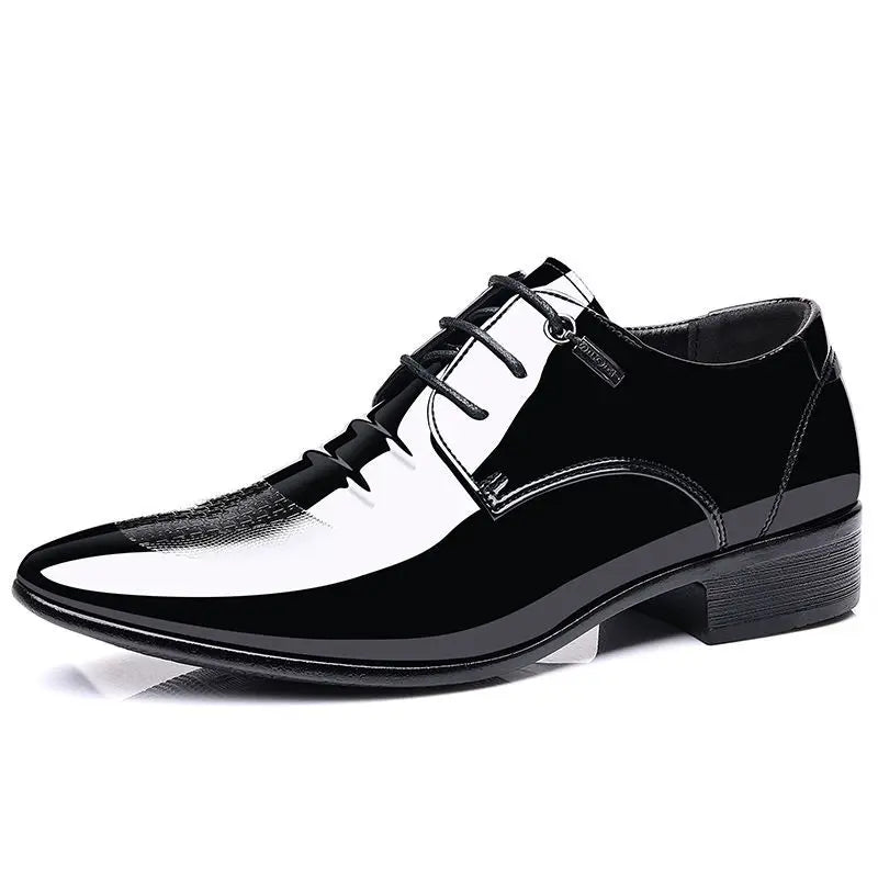 Patent Leather Black Lace Up Pointed Toe Men's Formal Shoes 2025 Style Low Price Office Luxury Designer 39 Suit Social Shoe Male