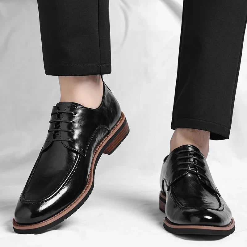 High Quality Male Oxford Shoes Leather Mens Casual Shoes Pointed Thick Bottom Business Brand Footwear Soft Comfortable Loafers